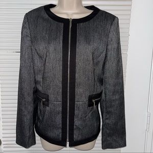 Anne Klein Black/Sliver Blazer With front Pockets